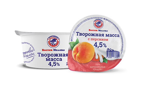 Творожная масса с персиком 4,5% - Корпорация «Восток-Молоко»