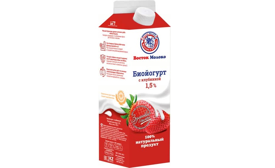 Биойогурт с клубникой 1,5% - Корпорация «Восток-Молоко»