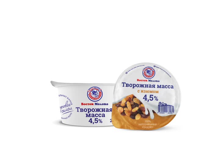 Творожная масса с изюмом 4,5% - Корпорация «Восток-Молоко»