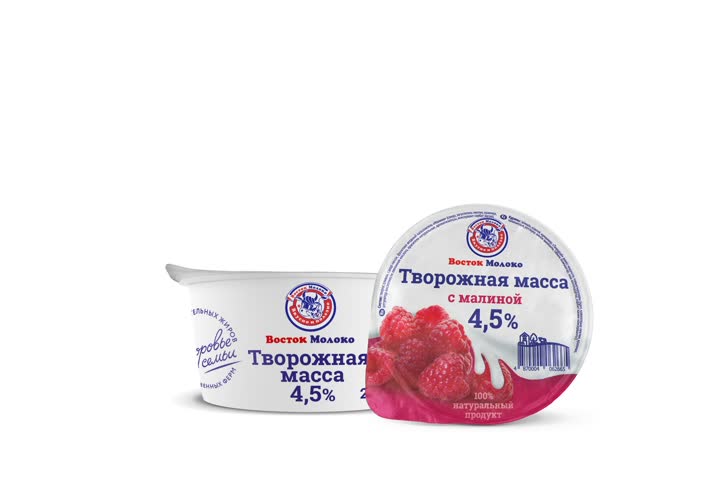 Творожная масса с малиной 4,5% - Корпорация «Восток-Молоко»